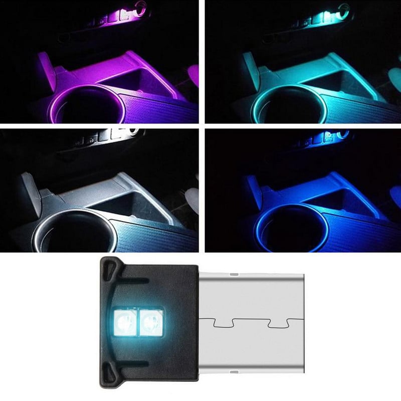 RGB USB Ambient Light Atmosferos naktinis apšvietimas Automobiliui Mini USB LED apšvietimas Drop Shipping Didmeninė prekyba
