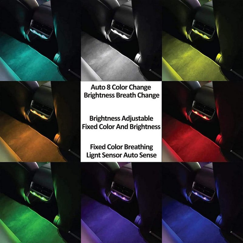 RGB USB Ambient Light Atmosferos naktinis apšvietimas Automobiliui Mini USB LED apšvietimas Drop Shipping Didmeninė prekyba