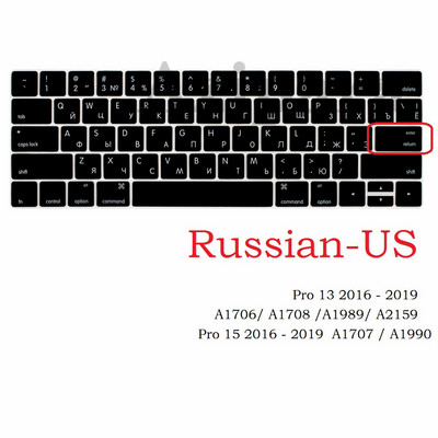 Minkšta oda, skirta Macbook Air 13 2020 Pro 13 15 Pro 14 Pro 16 2020 2021 M1 Rusiška ES JAV klaviatūros dangtelis A2337 A2338 A2442 Silicis