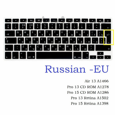 Minkšta oda, skirta Macbook Air 13 2020 Pro 13 15 Pro 14 Pro 16 2020 2021 M1 Rusiška ES JAV klaviatūros dangtelis A2337 A2338 A2442 Silicis
