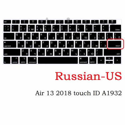 Minkšta oda, skirta Macbook Air 13 2020 Pro 13 15 Pro 14 Pro 16 2020 2021 M1 Rusiška ES JAV klaviatūros dangtelis A2337 A2338 A2442 Silicis