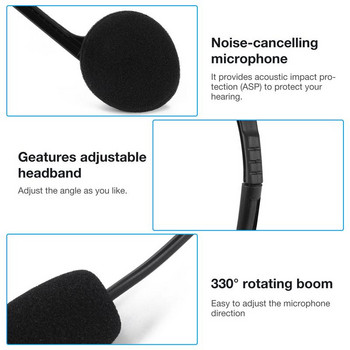 Ενσύρματα ακουστικά ακύρωσης θορύβου 3,5 mm με μικρόφωνο Καθολικά ακουστικά USB με μικρόφωνο για υπολογιστή / φορητό υπολογιστή / υπολογιστή