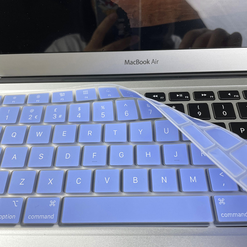 EU US-Enter nešiojamojo kompiuterio klaviatūros dangtelis skirtas Macbook Air 13 A2337 A2179 silikono spalvos vandeniui atsparus klaviatūros apsauginis dėklas