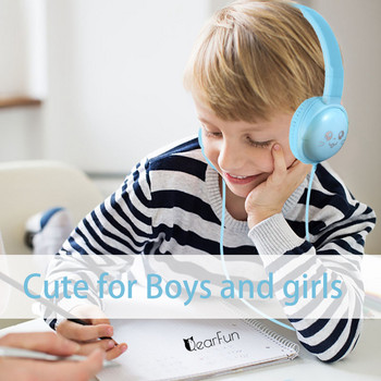 Сладки детски слушалки за момичета Деца с микрофон, 3,5 мм жак 3D стерео музика Слушалки с кабел Геймър Мобилен телефон iphone Лаптоп Подарък