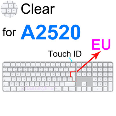 Tastatūras vāciņš priekš iMac Magic A1644 A1843 A1314 A1243 A2449 A2450 A2520 Bluetooth ciparu silikona aizsargplēves apvalks G6