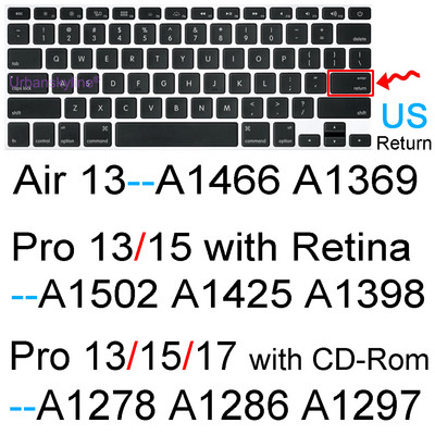 Klaviatūros dangtelis, skirtas Macbook Air 13 M2 Pro 13 M1 14 Max 15 16 Bar ID 17 Retina 11 Silikoninis apsauginis odos dėklas A2337 A2779 A2681