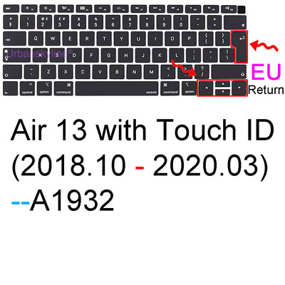 Klaviatūros dangtelis, skirtas Macbook Air 13 M2 Pro 13 M1 14 Max 15 16 Bar ID 17 Retina 11 Silikoninis apsauginis odos dėklas A2337 A2779 A2681