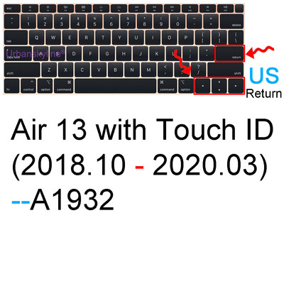 Klaviatūros dangtelis, skirtas Macbook Air 13 M2 Pro 13 M1 14 Max 15 16 Bar ID 17 Retina 11 Silikoninis apsauginis odos dėklas A2337 A2779 A2681