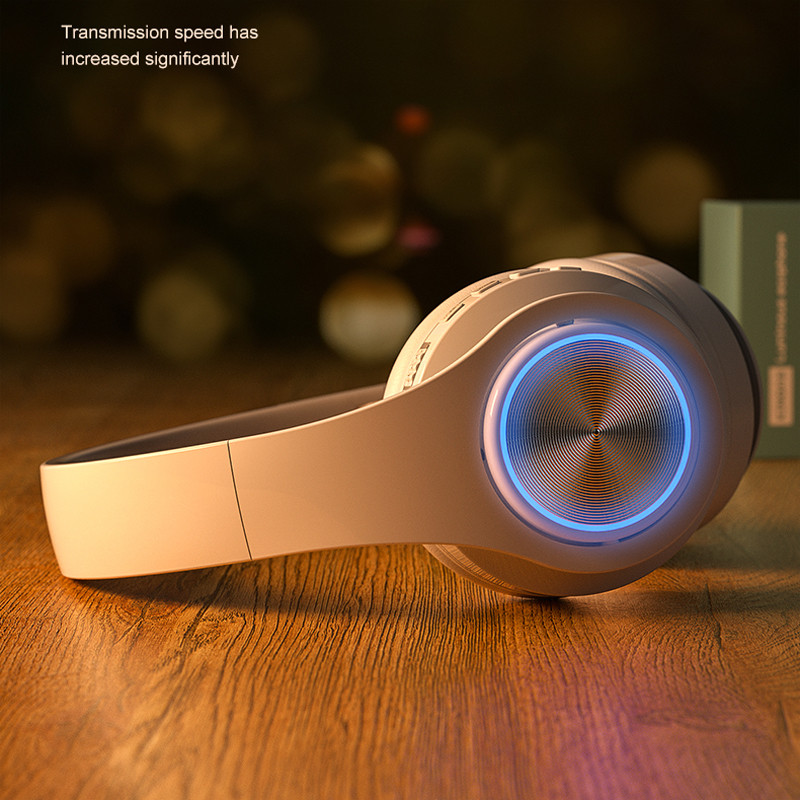 Austiņas Bluetooth austiņas Gamer Telpiskā skaņa Stereo Bezvadu austiņas USB ar mikrofonu Krāsainas gaismas datora klēpjdatora austiņas