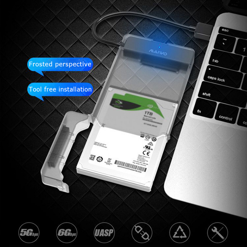 MAIWO K104 2,5-tolline USB 3.0 SATA HDD Box Case korpus Windowsi/Mac OS-i/Linuxi jaoks