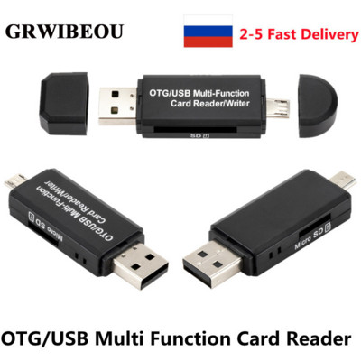 2 в 1 USB OTG четец на карти Флаш устройство Високоскоростен USB2.0 Универсална OTG TF/SD карта за Android телефон Разширителни заглавки за компютър