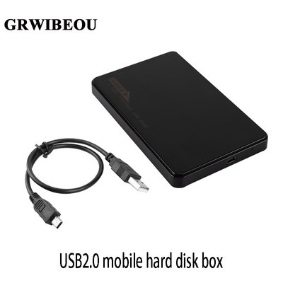 GRWIBEOU plastično 480M/5Gbps USB 2.0 kućište 2,5 inča SATA SSD HDD kutija za vanjski mobilni tvrdi disk podržava 3TB