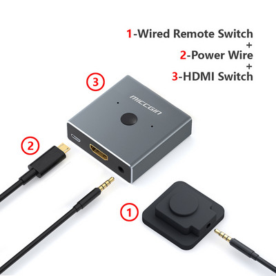 HDMI prekidač 1 IN 2 OUT 2 IN 1 OUT Wire Control HD 4K za XBOX 360 PS4 Smart Android HDTV Switcher Adapter Spliter Novo