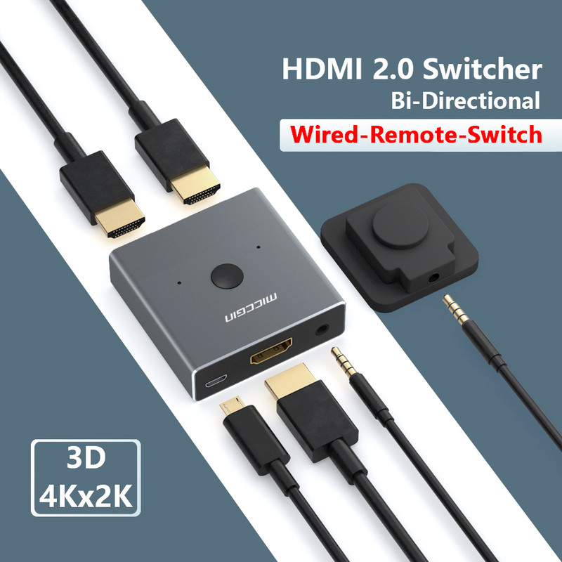 HDMI prekidač 1 IN 2 OUT 2 IN 1 OUT Wire Control HD 4K za XBOX 360 PS4 Smart Android HDTV Switcher Adapter Spliter Novo