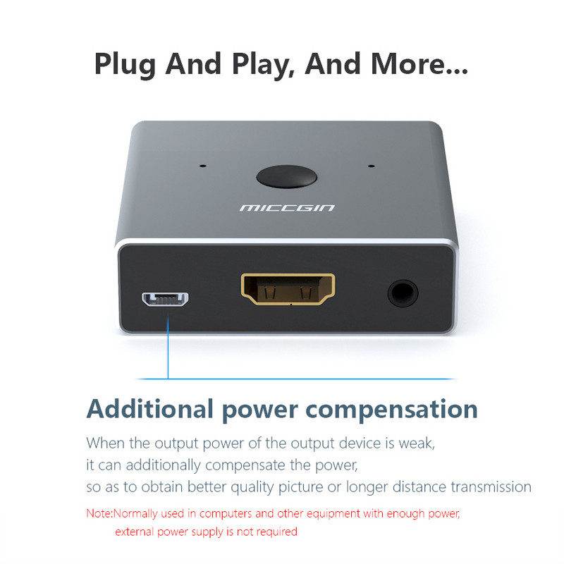 HDMI prekidač 1 IN 2 OUT 2 IN 1 OUT Wire Control HD 4K za XBOX 360 PS4 Smart Android HDTV Switcher Adapter Spliter Novo