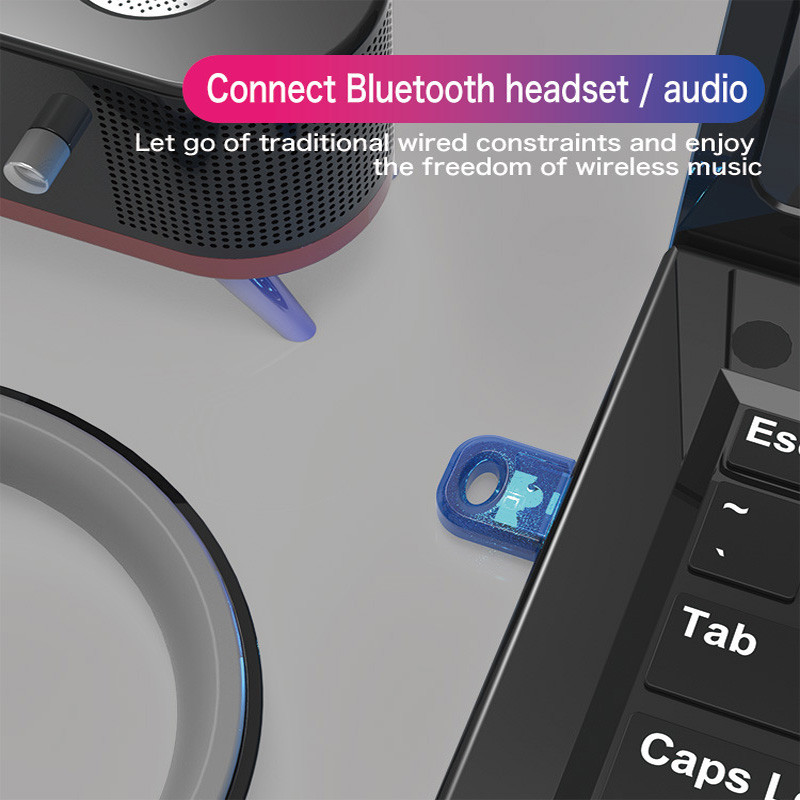 USB „Bluetooth“ adapteris „True 5.0“ „Bluetooth“ siųstuvas, skirtas asmeninio kompiuterio imtuvui nešiojamojo kompiuterio ausinių spausdintuvo pelė 4.0 rakto imtuvas