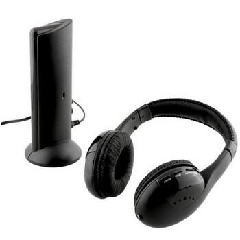 5в1 Hi-Fi безжични слушалки Слушалки Слушалки за компютър Лаптоп Телевизор FM радио MP3 Черни слушалки за игри Телевизор Безжични слушалки