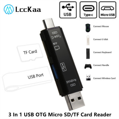 LccKaa OTG Micro SD kártyaolvasó C típusú kártyaolvasó USB kártyaolvasó Flash meghajtó Intelligens memóriakártya olvasó USB Micro SD adapterhez