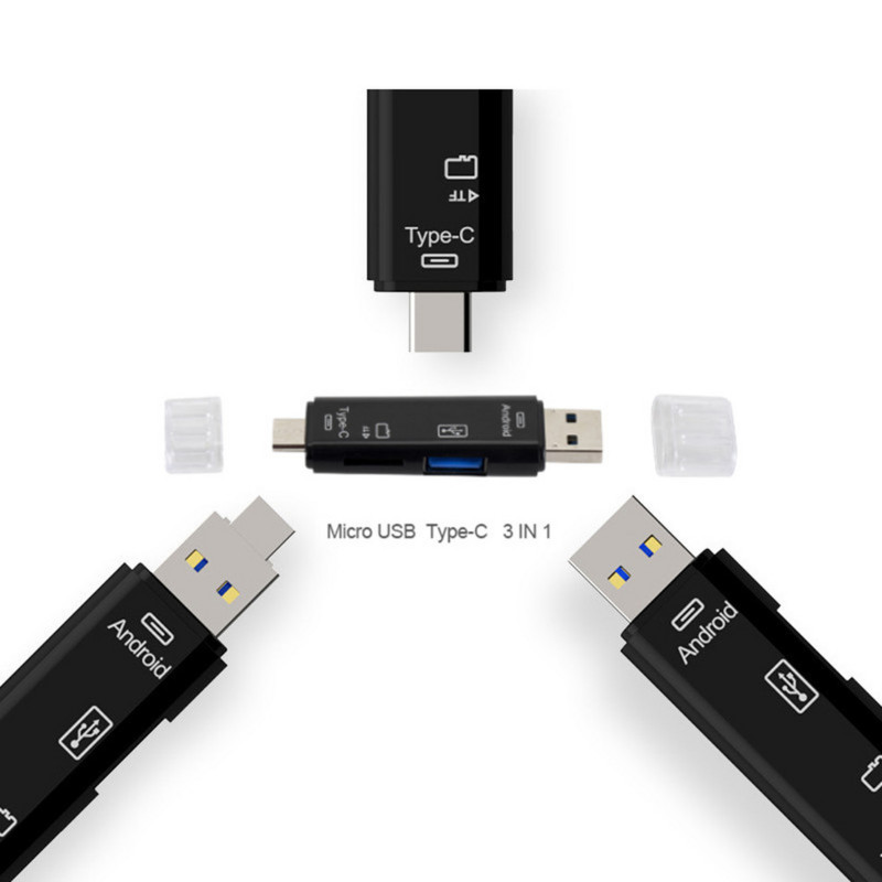 LccKaa OTG Micro SD karšu lasītājs C tipa karšu lasītājs USB karšu lasītājs zibatmiņas disks viedais atmiņas karšu lasītājs USB Micro SD adapterim