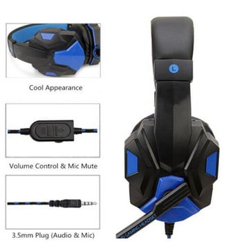 Ακουστικά παιχνιδιών 3,5mm Ενσύρματο PC Bass Stereo Gamer Headset Phone Laptop Earphone Helmet with Microphone for PS4 Xbox One Switch