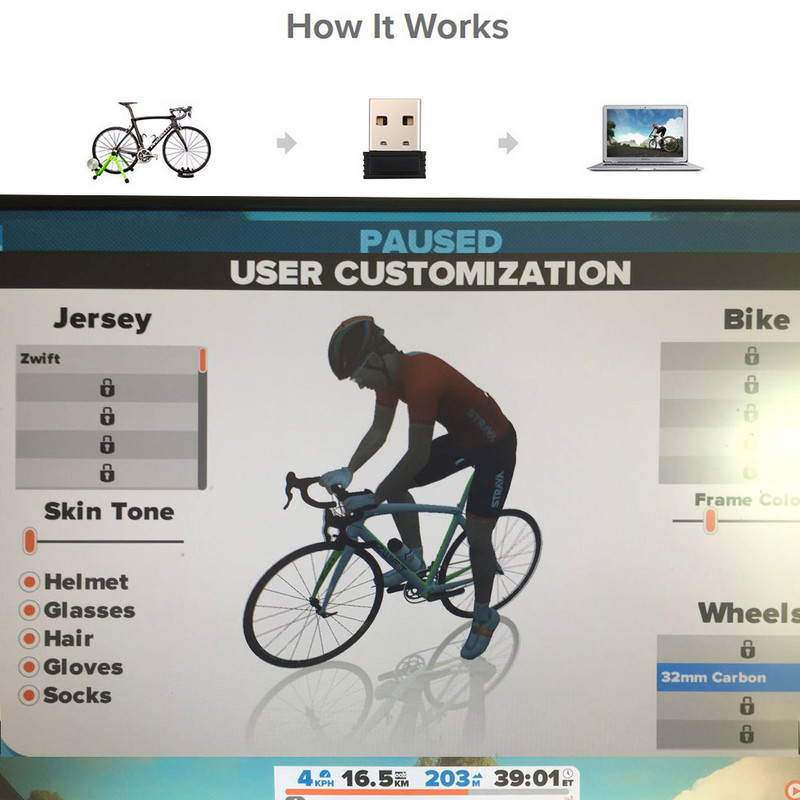Anself ANT+USB Stick Adapter mini USB ANT+Stick modulok Hordozható USB adapter dropship a zwift onelap kerékpározáshoz Fitness eszköz