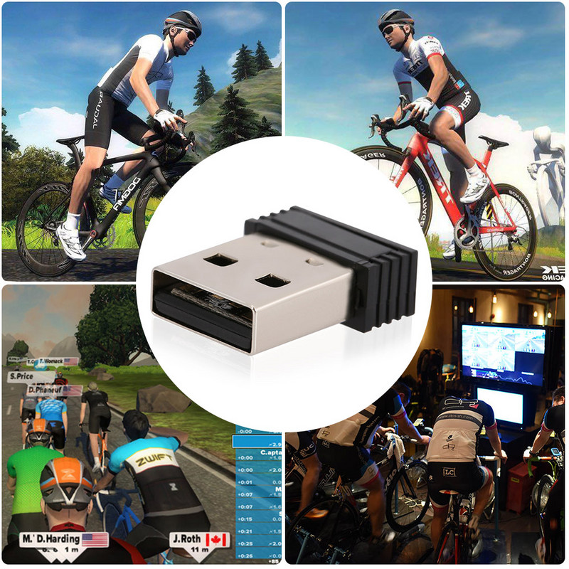 Anself ANT+USB Stick Adapter mini USB ANT+Stick modulok Hordozható USB adapter dropship a zwift onelap kerékpározáshoz Fitness eszköz