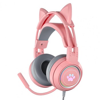 SY-G25 Ενσύρματα ακουστικά με μικρόφωνο Cute Cat Ear Over Ear Ακουστικά gaming για E-sport Ακουστικά για φορητούς υπολογιστές