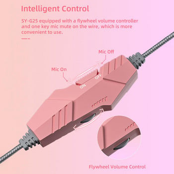 SY-G25 Кабелни слушалки с микрофон Сладко котешко ухо над ухото Геймърски слушалки за електронни спортове Компютърни слушалки Слушалки за лаптоп