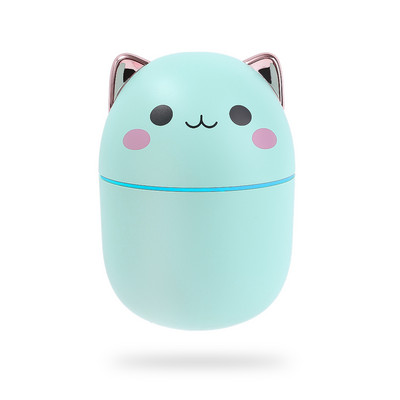 Vezeték nélküli USB újratölthető 250 ml-es légpárásító, hordozható mini aranyos párásító kisállat-párásító irodai asztal Otthoni autó éjszakai fénnyel Cool Mist