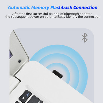 Bluetooth 5.1 Μουσική Δέκτης ήχου Πομπός USB Προσαρμογέας Bluetooth Dongle για Ηχείο Ηχείου Φορητός υπολογιστής Ασύρματο ποντίκι USB πομπός