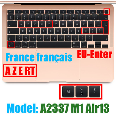 „Macbook Air13 M1 Chip“ klaviatūros dangtelis nešiojamojo kompiuterio silikoninė apsauginė plėvelė, skirta „Macbook A2337 13.3Air“ klaviatūros dėklai, 2020 m.