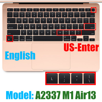 „Macbook Air13 M1 Chip“ klaviatūros dangtelis nešiojamojo kompiuterio silikoninė apsauginė plėvelė, skirta „Macbook A2337 13.3Air“ klaviatūros dėklai, 2020 m.