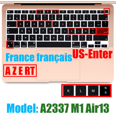 „Macbook Air13 M1 Chip“ klaviatūros dangtelis nešiojamojo kompiuterio silikoninė apsauginė plėvelė, skirta „Macbook A2337 13.3Air“ klaviatūros dėklai, 2020 m.