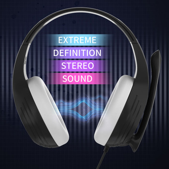 Στερεοφωνικό ήχο βιντεοπαιχνιδιών Ακουστικά ακουστικών για γυναίκες, κορίτσια, ακουστικά ακύρωσης θορύβου με υποδοχή μικροφώνου 3,5 mm για PS4/PS/laptop