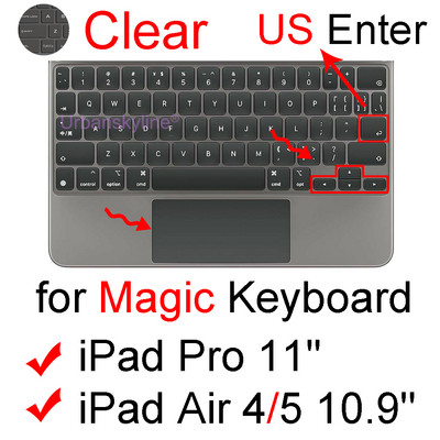 Tipkovnica Cover za iPad Pro 12.9 Pro 11 Magic Keyboard 10.5 Air 5 4 3 7 8 9 Smart Case Folio Silicone Protector Skin Film TPU EU
