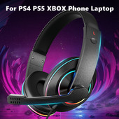 PS5 austiņām spēlētājam ar 3,5 mm ligzdu melna tālruņa stereo mūzikas vadu austiņām ar Micfor PS4 datora klēpjdatora planšetdatora Xbox Nintendo slēdzi