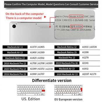 Капак на клавиатурата на лаптоп за Macbook Pro 13 инча A2338 A2251 A2289 A2259 A2141 Капак на клавиатурата на ЕС, САЩ, английски език, силиконова кожа