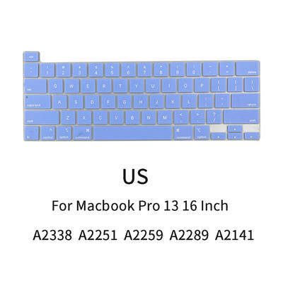 Sülearvuti klaviatuuri kate Macbook Pro 13-tollisele A2338 A2251 A2289 A2259 A2141 EU USA inglise keele klaviatuuri kate silikoonist nahale