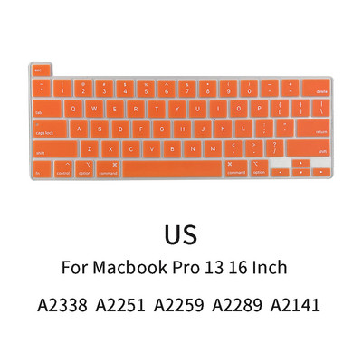 Sülearvuti klaviatuuri kate Macbook Pro 13-tollisele A2338 A2251 A2289 A2259 A2141 EU USA inglise keele klaviatuuri kate silikoonist nahale