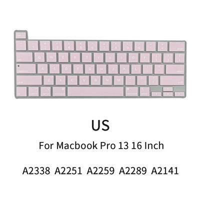 Sülearvuti klaviatuuri kate Macbook Pro 13-tollisele A2338 A2251 A2289 A2259 A2141 EU USA inglise keele klaviatuuri kate silikoonist nahale