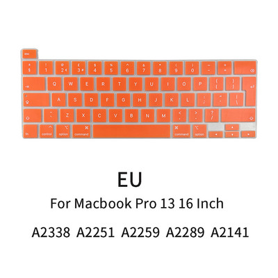 Sülearvuti klaviatuuri kate Macbook Pro 13-tollisele A2338 A2251 A2289 A2259 A2141 EU USA inglise keele klaviatuuri kate silikoonist nahale