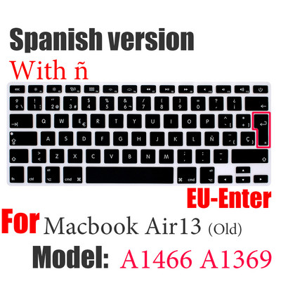 ES FR RU Nešiojamojo kompiuterio klaviatūros dangtelis skirtas Macbook Air 13 M1 A2337 silikoninis Apsauginės plėvelės klaviatūros dėklas Air13 A2179 A1932 A1466