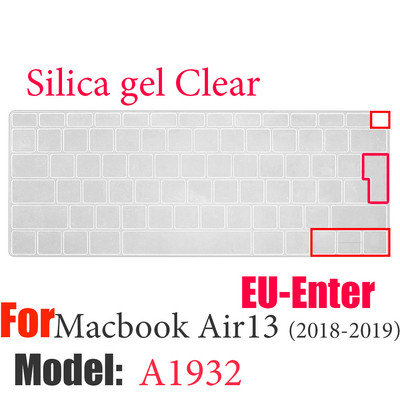 ES FR RU Nešiojamojo kompiuterio klaviatūros dangtelis skirtas Macbook Air 13 M1 A2337 silikoninis Apsauginės plėvelės klaviatūros dėklas Air13 A2179 A1932 A1466
