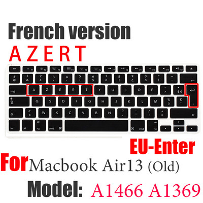 ES FR RU Nešiojamojo kompiuterio klaviatūros dangtelis skirtas Macbook Air 13 M1 A2337 silikoninis Apsauginės plėvelės klaviatūros dėklas Air13 A2179 A1932 A1466