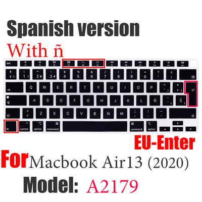 ES FR RU Nešiojamojo kompiuterio klaviatūros dangtelis skirtas Macbook Air 13 M1 A2337 silikoninis Apsauginės plėvelės klaviatūros dėklas Air13 A2179 A1932 A1466