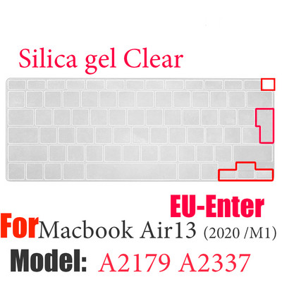 ES FR RU Nešiojamojo kompiuterio klaviatūros dangtelis skirtas Macbook Air 13 M1 A2337 silikoninis Apsauginės plėvelės klaviatūros dėklas Air13 A2179 A1932 A1466