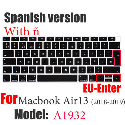 ES FR RU Nešiojamojo kompiuterio klaviatūros dangtelis skirtas Macbook Air 13 M1 A2337 silikoninis Apsauginės plėvelės klaviatūros dėklas Air13 A2179 A1932 A1466