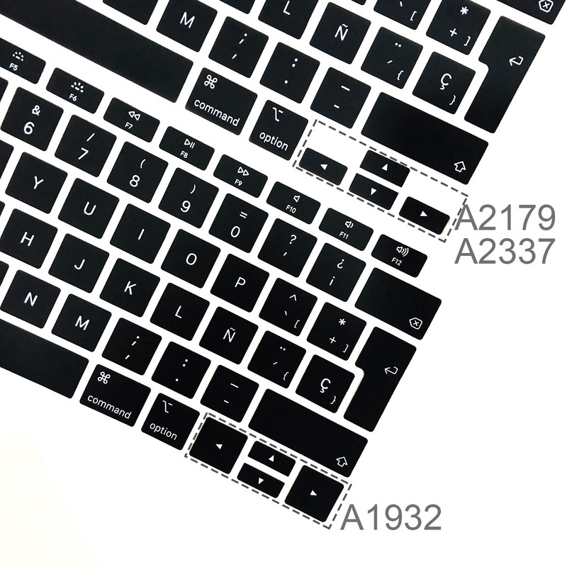 ES FR RU Nešiojamojo kompiuterio klaviatūros dangtelis skirtas Macbook Air 13 M1 A2337 silikoninis Apsauginės plėvelės klaviatūros dėklas Air13 A2179 A1932 A1466