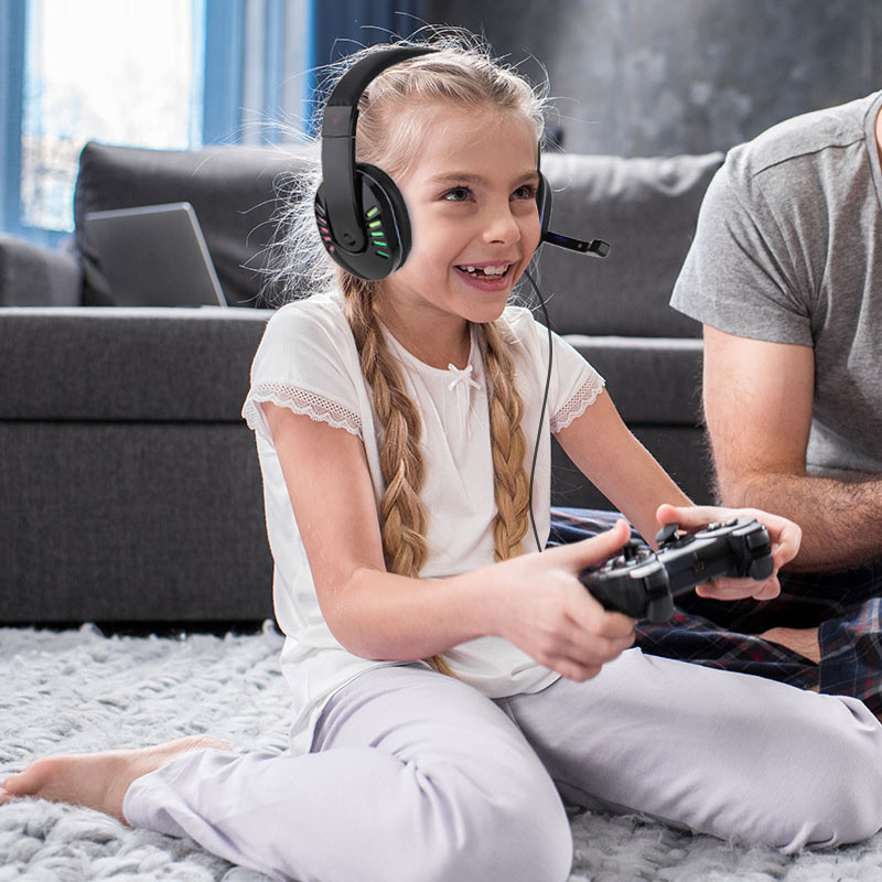 KINGSTAR 3,5 mm laidinės žaidimų ausinės žaidėjų ausinės, stereo triukšmą slopinančios ausinės su mikrofonu, skirtos PS4/5 Xbox nešiojamam kompiuteriui