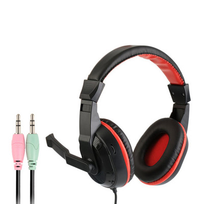 3,5 mm reguliuojamos žaidimų ausinės namų stalinis kompiuteris, laidinis stereo, didelės ausinės su triukšmą slopinančiu mikrofonu nešiojamam kompiuteriui